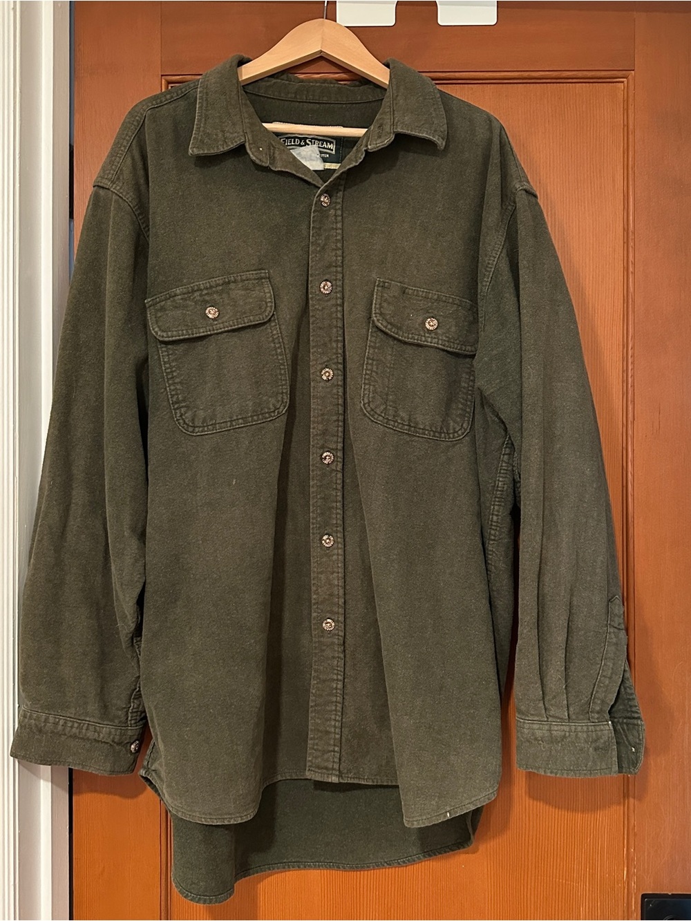 Field & Stream Olive Green Button-Front Shirt Jacket